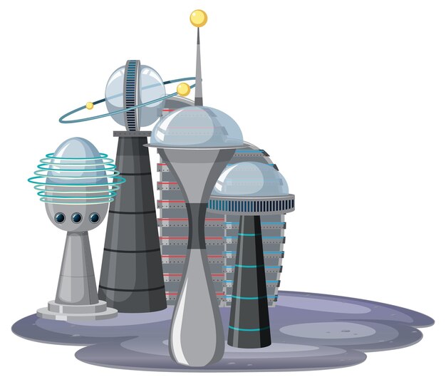Futuristisch stadsbeeld met moderne gebouwen