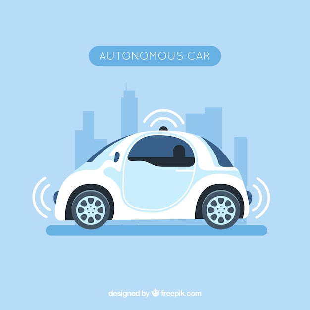 Gratis vector futuristische autonome auto met plat ontwerp