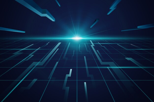 Futuristische horizon blauwe achtergrond