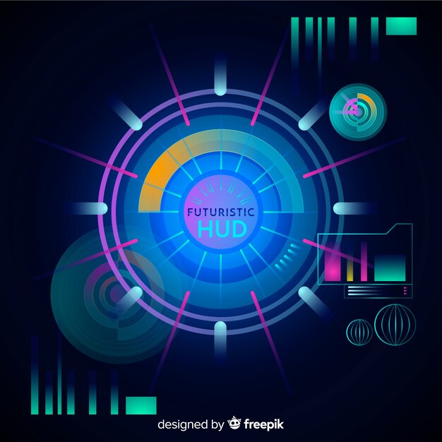 Futuristische hud interface met verloopstijl