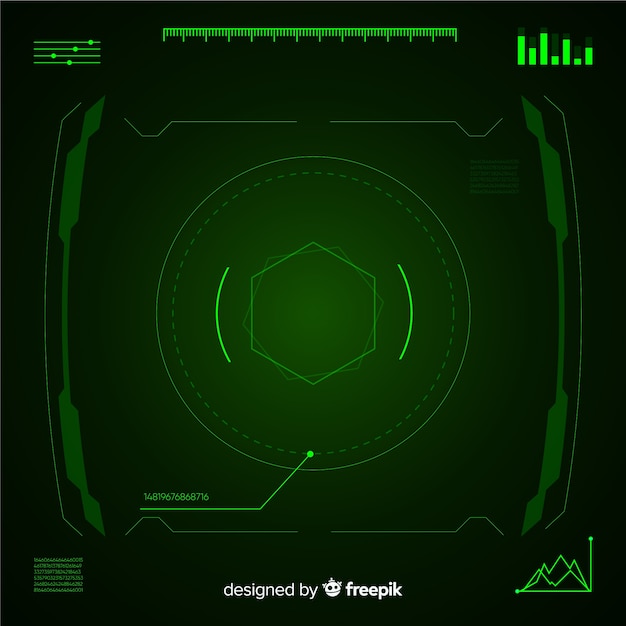 Gratis vector futuristische hud interface met verloopstijl