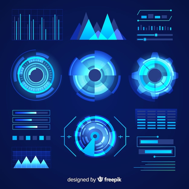 Gratis vector futuristische infographic element set