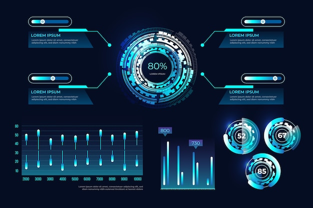 Gratis vector futuristische infographic sjabloon