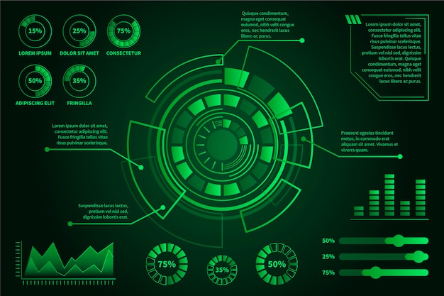 Futuristische technologie infographic pack