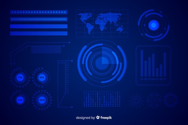 Futuristische verzameling inforgrafische elementen