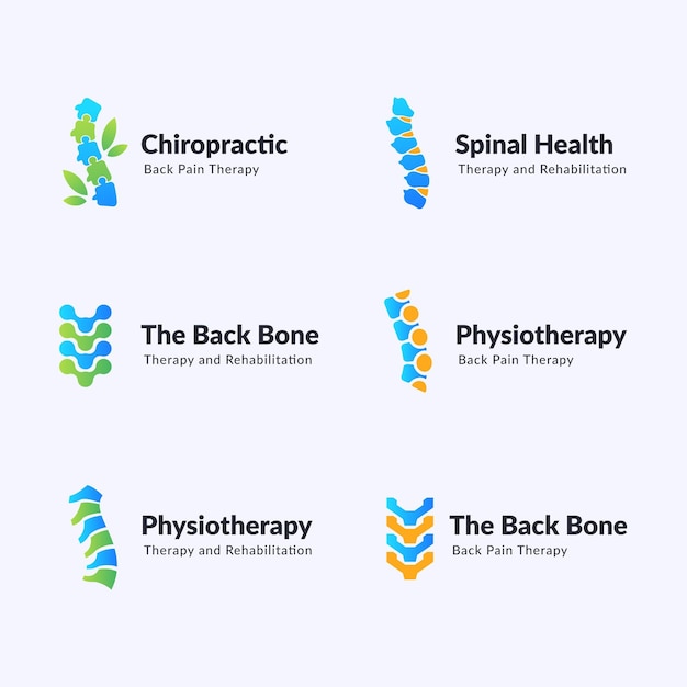 Gratis vector fysiotherapie logo sjabloonverzameling