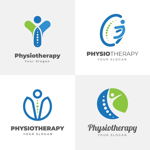 Gratis vector fysiotherapie logo sjabloonverzameling
