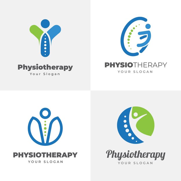 Fysiotherapie logo sjabloonverzameling