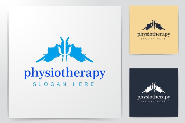 Fysiotherapie, psychologie logo Ideeën. Inspiratie logo ontwerp. Sjabloon vectorillustratie. Geïsoleerd Op Witte Achtergrond