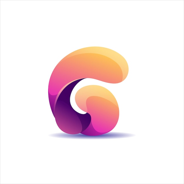 G aanvankelijk kleurrijk logo-ontwerp met kleurovergang