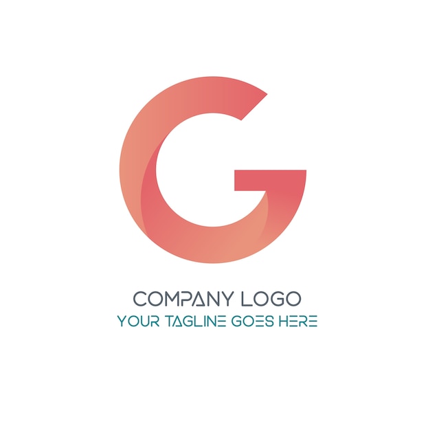 Gratis vector g logo rose goud kleur template