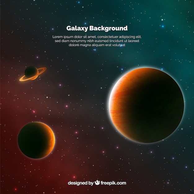 Gratis vector galaxy achtergrond met planeten