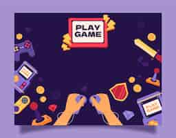 Gratis vector game night photocall sjabloon