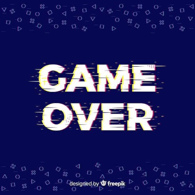 Gratis vector game over glitch achtergrond