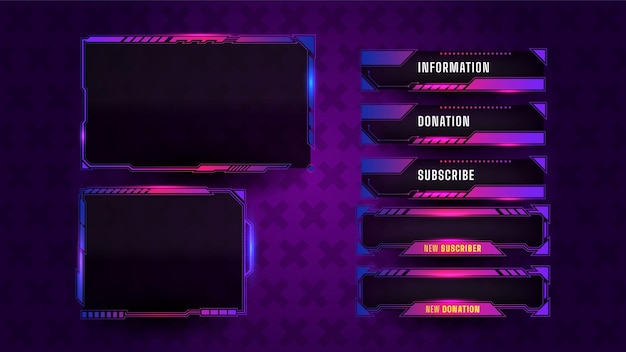 Gratis vector game streaming paneel layout game