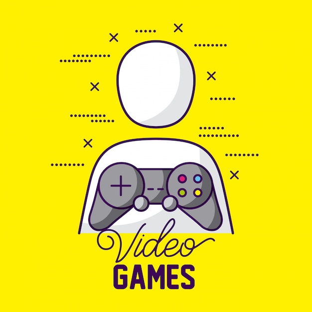 Gratis vector gamer-avatar en -besturing, videogames