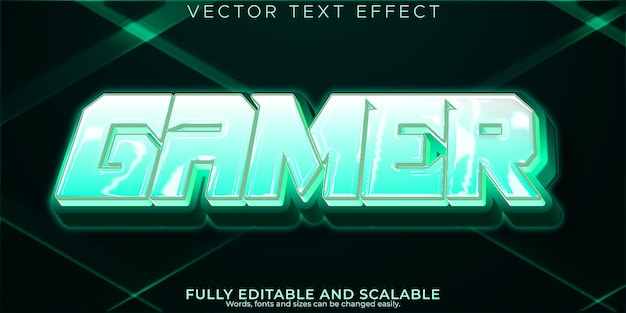 Gratis vector gamer esport teksteffect bewerkbare stream en neon-lettertypestijl