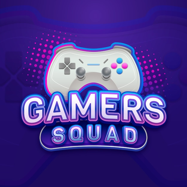 Gratis vector gaming-logo met plat ontwerp