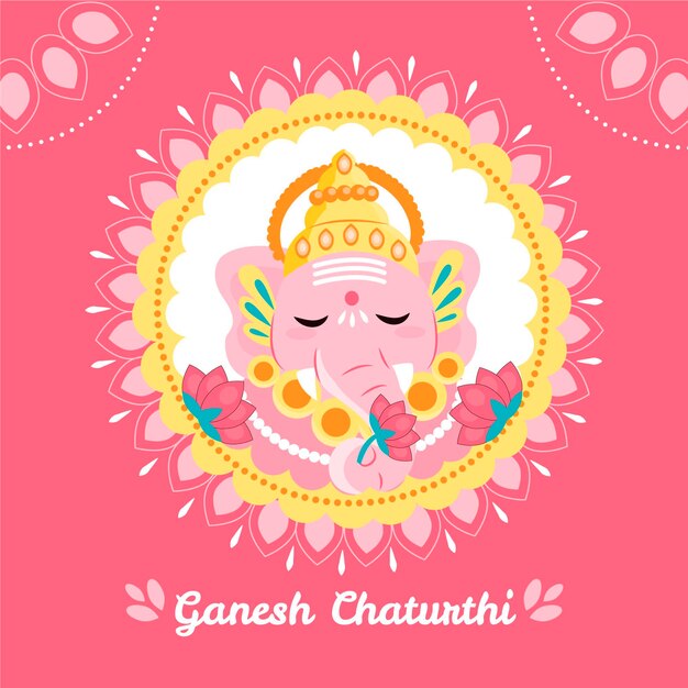 Ganesh chaturthi illustratie met olifant