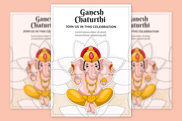 Ganesh chaturthi poster getekend