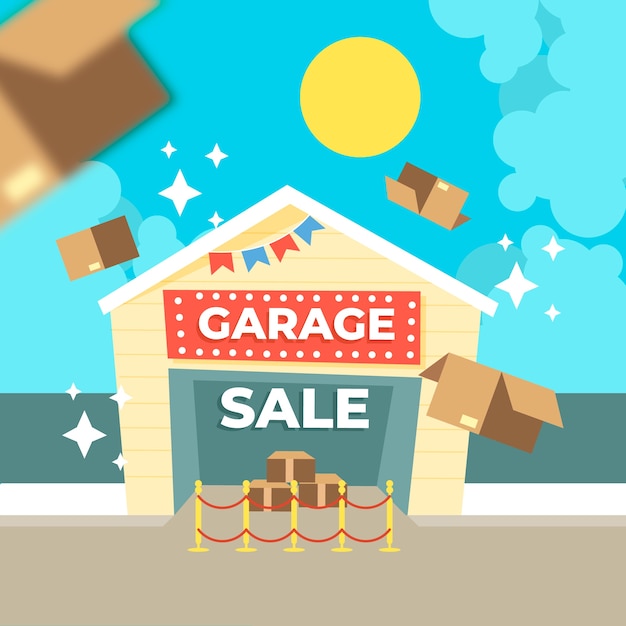 Gratis vector garage promotionele verkoop concept