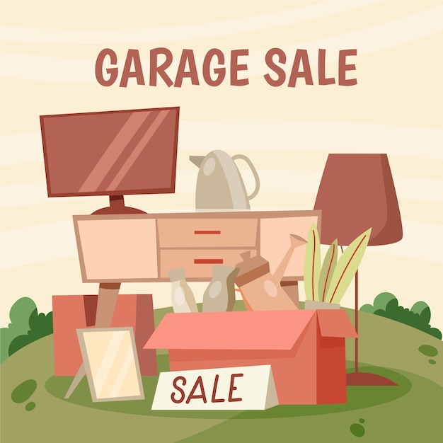 Garage sale concept met items