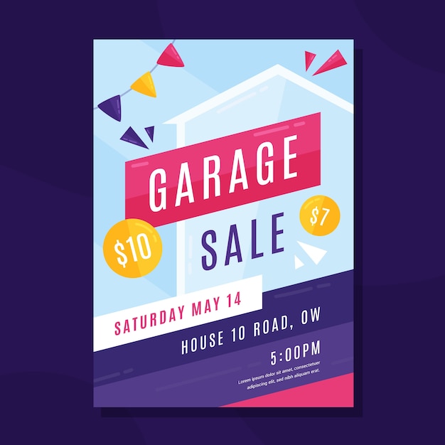 Gratis vector garage sale poster sjabloon