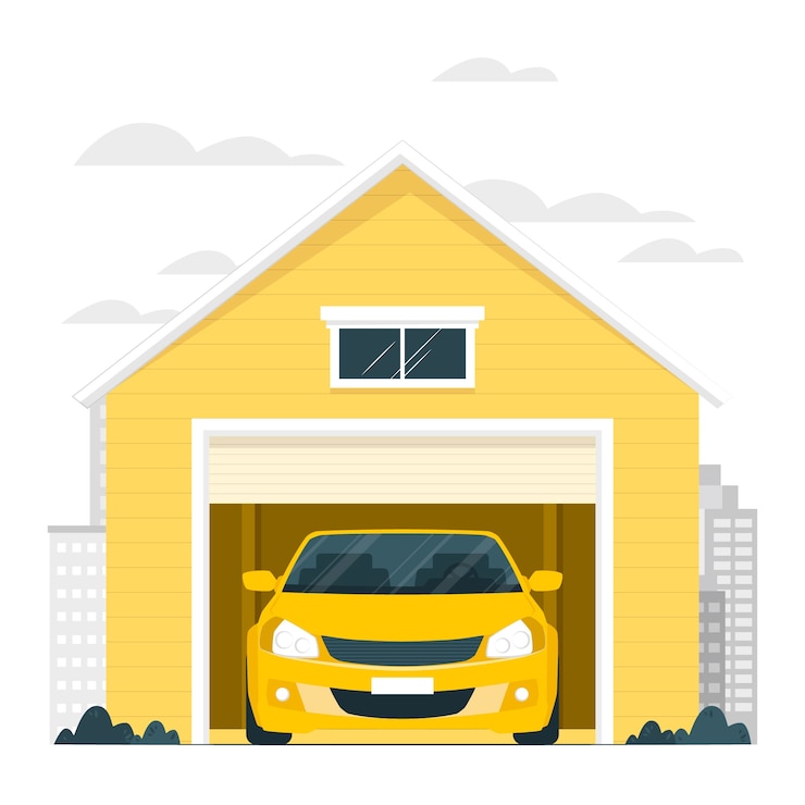 Gratis Vector garagedeur concept illustratie