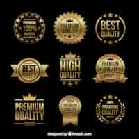 Gratis vector garantie gouden label collectie