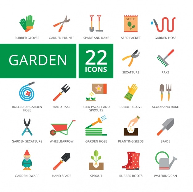 Gratis vector garden iconen collectie