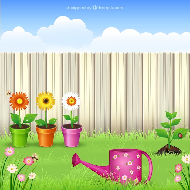 Gratis vector garden illustratie