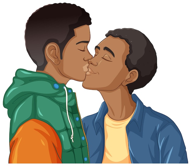 Gay paar cartoon kussen