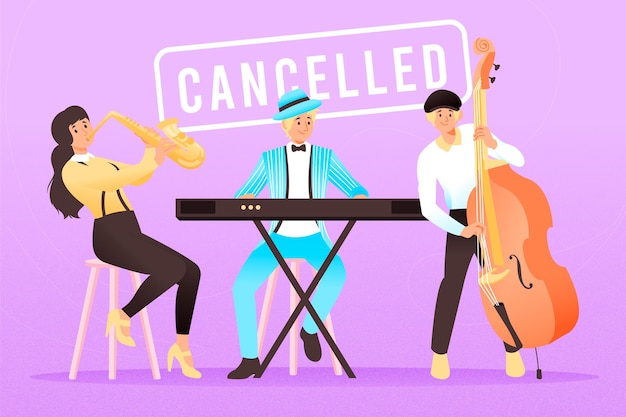 Gratis vector geannuleerde illustratie van muzikale evenementen