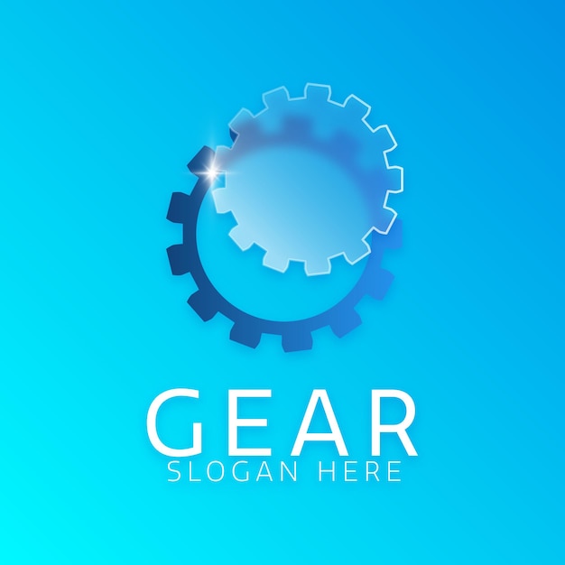 Gear logo glas morfisme vectorillustratie