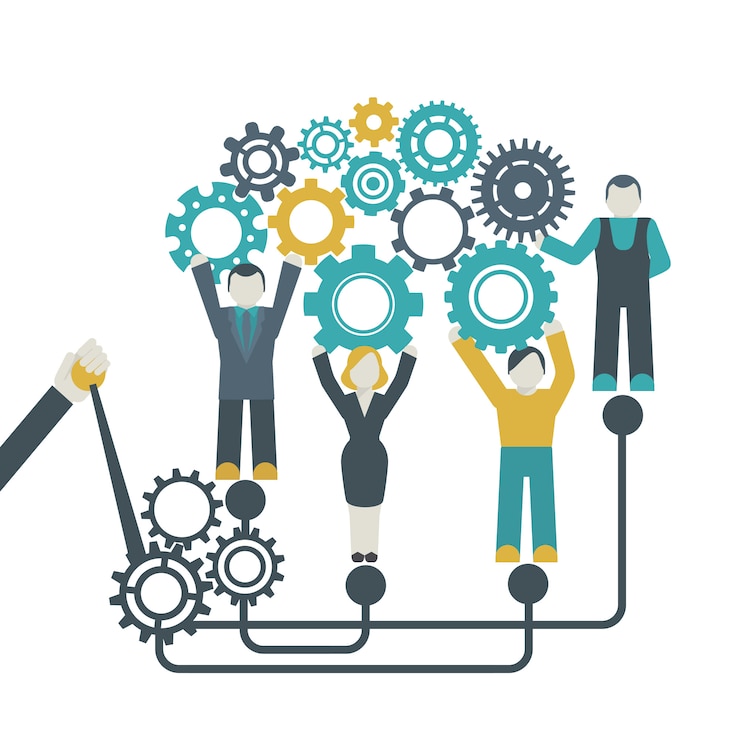 Gratis Vector gear teamwork concept