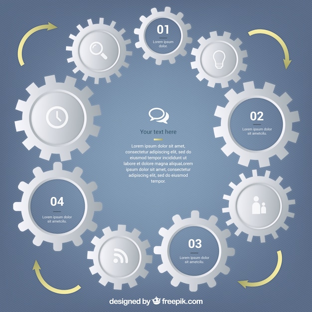 Gratis vector gears machine template