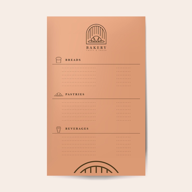 Gratis Vector gebakjes en dranken menu sjabloon vector