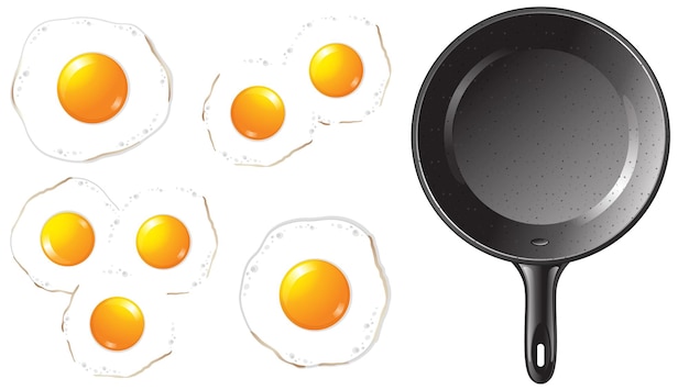 Gratis vector gebakken eieren in de pan