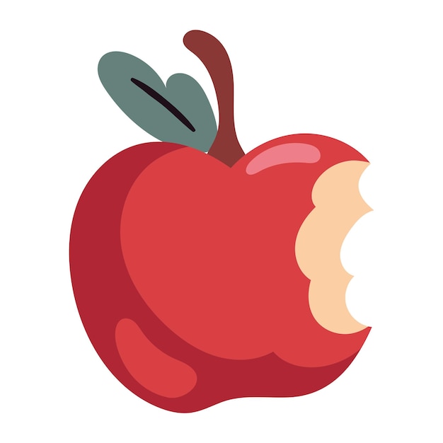 Gratis vector gebeten fruit appelpictogram