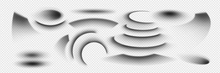 Gratis Vector gebogen schaduwelementen van verschillende geometrische vormen