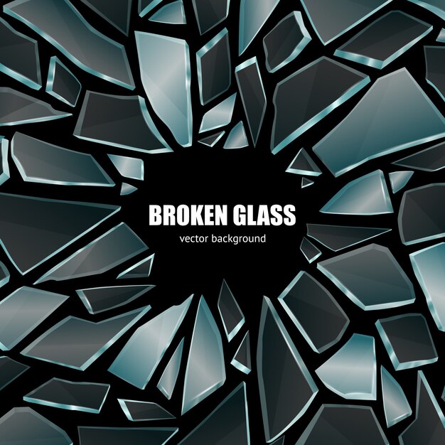 Gebroken zwart glas achtergrond Poster