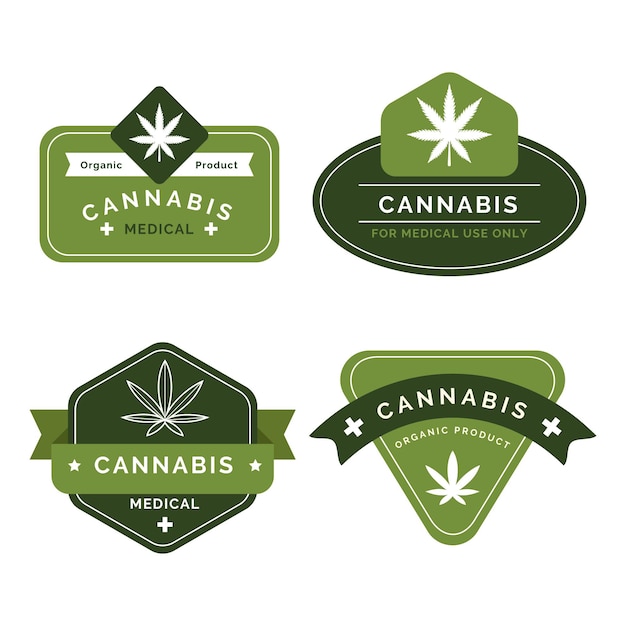 Gratis vector gebruik badges voor de gezondheid van cannabis