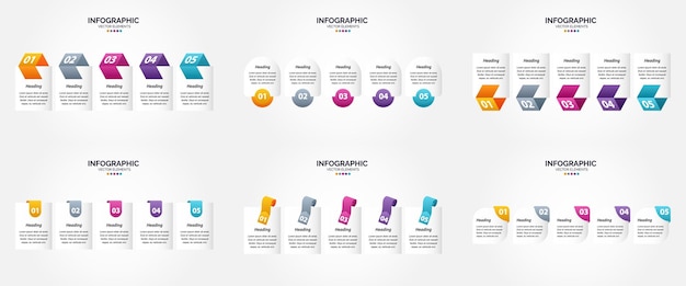Gratis vector gebruik deze vectorillustraties om prachtige infographics te maken voor reclamebrochures, flyers en tijdschriften