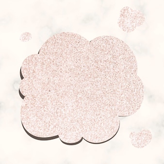 Gedachte zeepbel vector in glitter roze textuur stijl