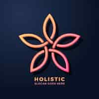 Gratis vector gedetailleerd gouden holistisch logo