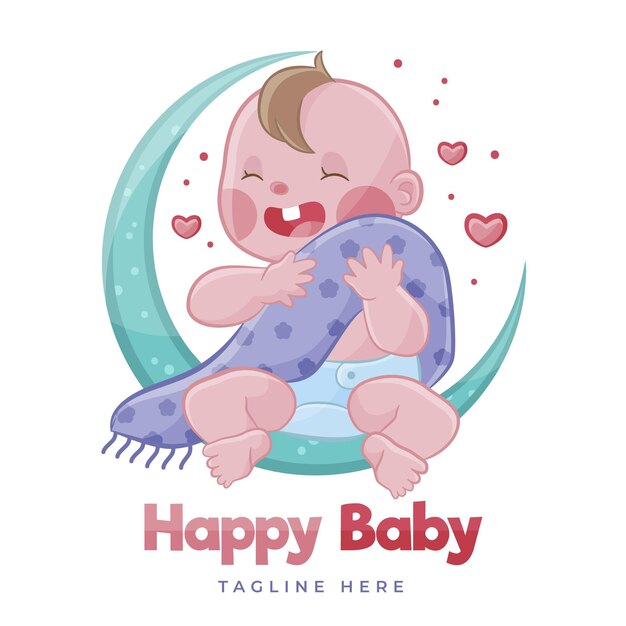 Gedetailleerd schattig babylogo