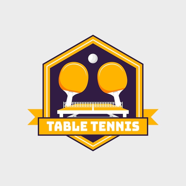 Gedetailleerd tafeltennislogo in stijl