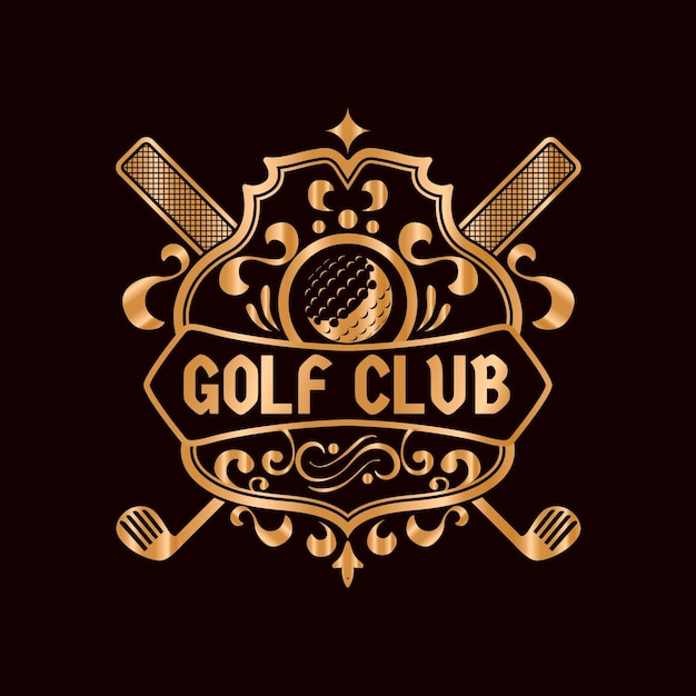 Gratis vector gedetailleerd vintage gouden golflogo