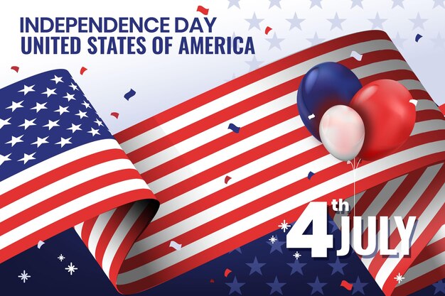 Gedetailleerde 4 juli - onafhankelijkheidsdag illustratie