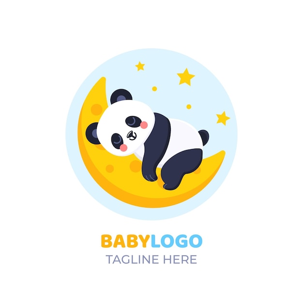 Gedetailleerde baby logo sjabloon